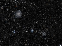 Fireworks Galaxy, Open Cluster and Supernova